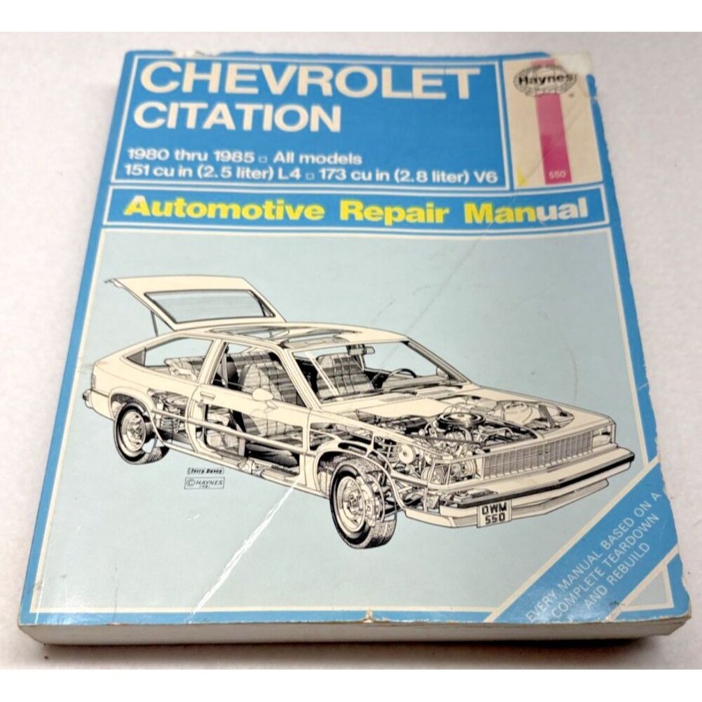 Haynes Chevrolet Citation Repair Manual 550 1980-1985 All Models 2.5L 2.8L - Picture 1 of 7